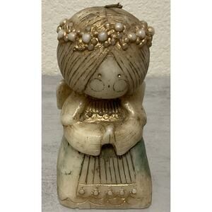 VTG Hallmark Japan Wax Candle 5" Old Woman Angel Figurine Christmas Retro 70's